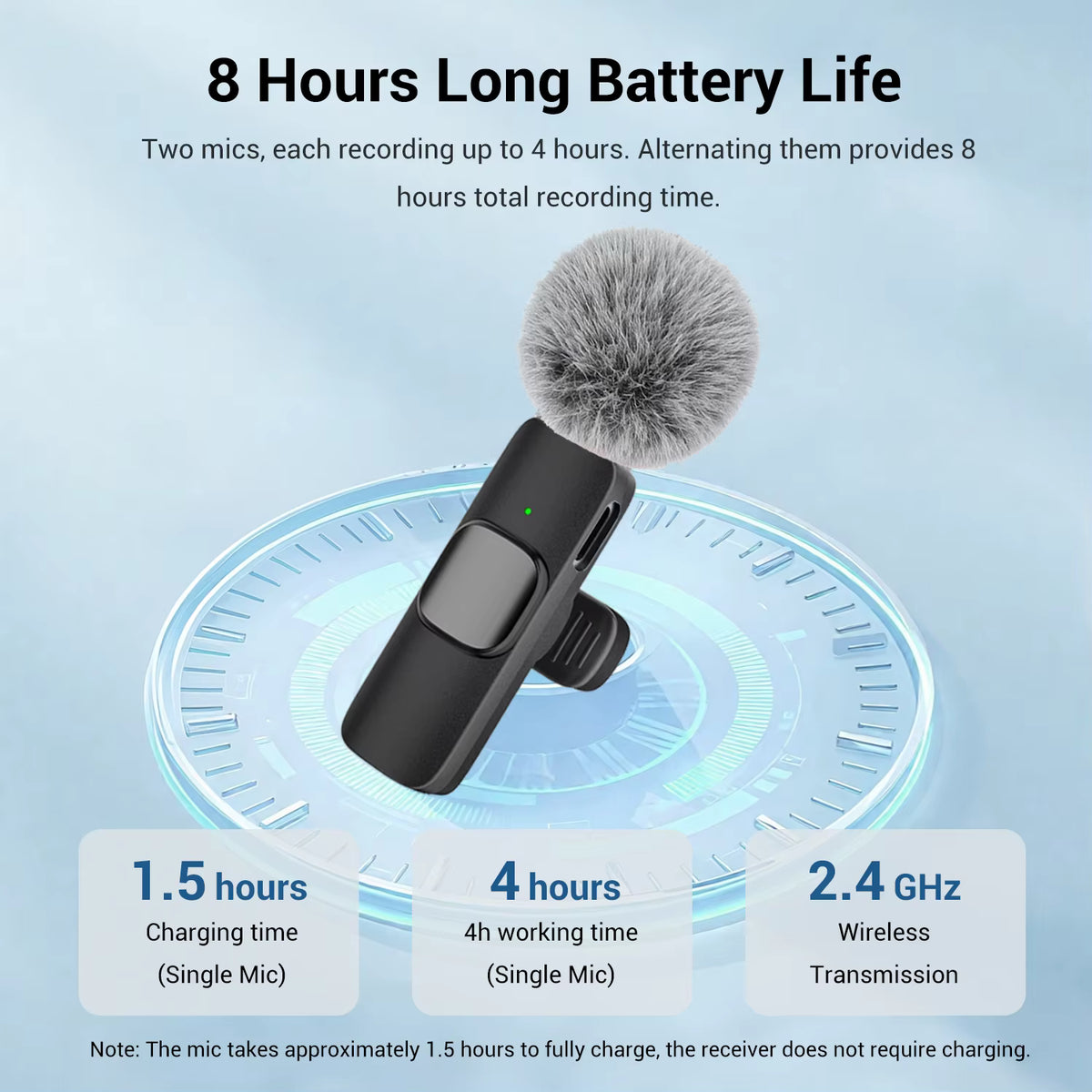 Type-C Port Professional Wireless Lavalier Microphone for Smartphones, Computers, Tablets, Plug and Play