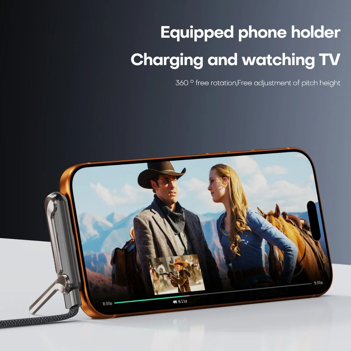 240W PD Fast Charging Type C to Type C Cable USB C to Type C Cable with Foldable Stand Phone Holder