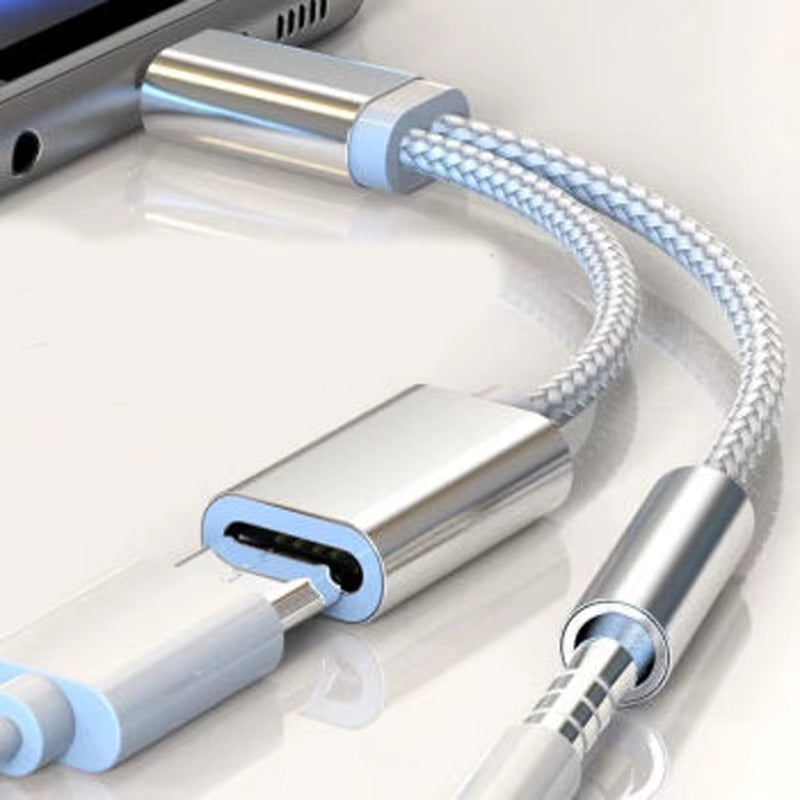 2 In 1 USB Type C Charging Cable Type-C Convertor 3.5mm Audio