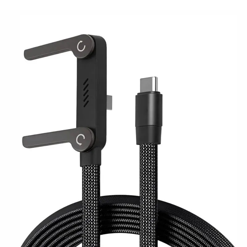 240W PD Fast Charging Type C to Type C Cable USB C to Type C Cable with Foldable Stand Phone Holder